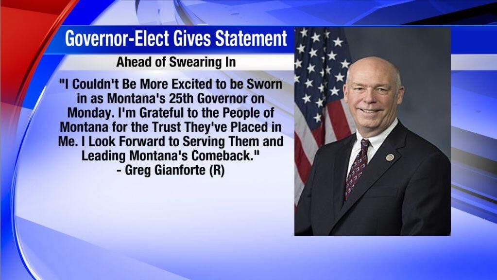 Gianforte Statement Ahead of Swearing In
